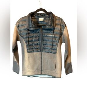 COLUMBIA Peak District Hybrid Down Jacket Women’s Medium Grey Blue Lightweight